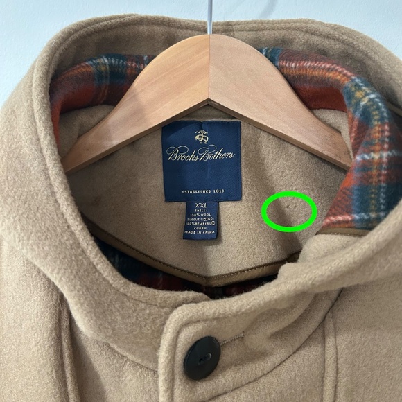 Brooks Brothers Men's Beige Wool Duffel Coat - XXL - Great Condition with Flaws - Picture 7 of 16